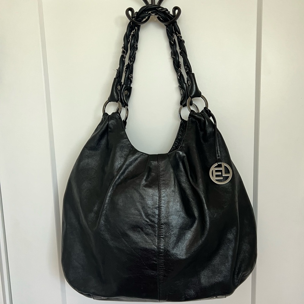 Elliot Lucca Black Leather Shoulder Bag